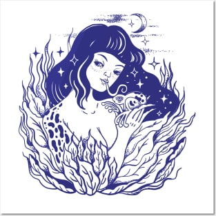 Frog girl shape-shifter Posters and Art
